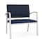 Lesro Newport Bariatric Chair Metal Frame, Silver, RF Blueberry Back, MD Ink Seat NP1401 - alternate 1